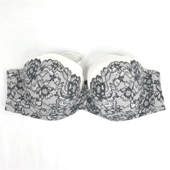 Torrid Black & White Lace Print Microfiber Push-Up Multi-Way Bra - Picture 3 of 7